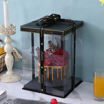 2단 케이크 투명 선물 포장 박스 상자 케이스 5개 1세트 미니 1호 2호 3호, H + 4인치 2단 17x17x20