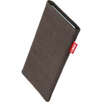 fitBAG 자이브 브라운 삼성 갤럭시 A7 2018용 맞춤 소매 | 독일제 디스플레이 클리닝용 극세사 안감 파인 수트 원단 파우치 케이스 커버