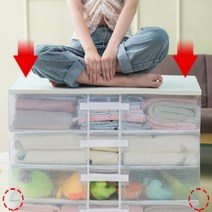 침대밑 수납함 옷 보관 박스 이불 속옷 정리함 투명리빙박스 수납정리함 폴딩박스 정리함 수납함 옷정리함 수납박스 오거나이저 속옷정리함 옷장정리 팬트리정, 대 57L