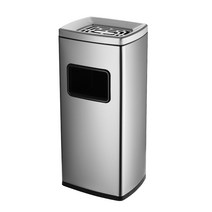 실외재떨이 스탠드 재떨이 공공장소 흡연실 휴지통, 하이트닝  블랙 골드  재떨이가 있는 쓰레기통