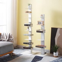 밀라노 북선반 철제책장 책꽂이 인테리어 선반 6단 10단, 10단_화이트(WWD4021-WH)