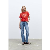 독일 자라 ZARA T-SHIRT WITH SLOGAN - Red 107203