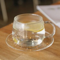 [BELLE] 라운드 내열 유리잔 찻잔 티잔 세트 350ml, 단품