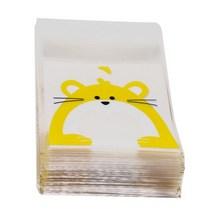 생일 축제 용품 50Pcs 귀여운 만화 동물 쿠키 캔디 가방 자기 접착 비닐 봉투 결혼식 비스킷 베이킹 선물 포장, [01] 7x7cm, [02] S02