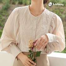 키리앙 마르쉐 핀턱 레이스 블라우스