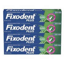 픽소덴트 플러스 컨트롤 접착제 크림 57g 4팩 Fixodent Control Denture Adhesive Cream Plus Scope Flavor 2 oz