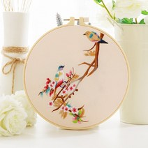 서양 자수 키트 diy 꽃 패턴 인쇄 후프 크로스 스티치 바느질 수제, 후프 키트 없음, 12