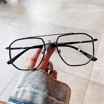 티타늄안경테 연예인 수입 베타티타늄 고급 레트로 더블 브릿지 스퀘어 여성 안티