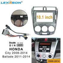 견고한 혼다 시티 10.1-2008 용 2014 인치 카 페시아 밸레이드 2011-2014 더블 딘 오디오 피팅 어댑터 라디, 01 frame and cable