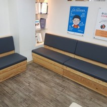 카페/커피숍/사무실 수납 붙박이소파/벽의자, B타입, 진그레이