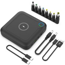 MacBook Pro HP 노트북 용 무선 USB C PD 60W DC 출력 12V 16.5V 16V 19V 20V 24V 1A 2A 3A 4A DC 유형 C 노트북 보조베, 100W PD cable, 1개