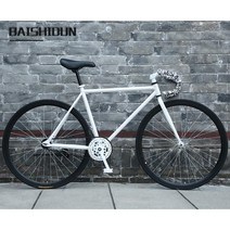 ( 픽시자전거 ) 입문용 26인치 픽시자전거 30/40/60림 남녀공용, 화이트 블랙-26인치 30림 (핸들바UP)