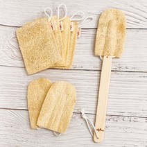 하이엔맘 루파 천연수세미 부드러운 주방 스펀지 실속세트, 사각 소 4개입+병솔 1개입 +리필 2개입