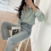 [레티고] 여성 심플 베이직 긴팔 캐주얼 셔츠 남방
