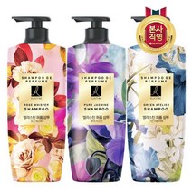 LG생활건강 엘라스틴 퍼퓸 샴푸 600ml x 3개(로즈위스퍼/퓨어자스민/그린아뜰리에), 그린아뜰리에x3개