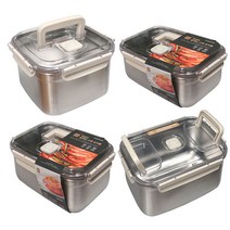 락앤락 숨쉬는 스텐 김치통 사각 핸들 밀폐용기 용량선택, 1개, 6L