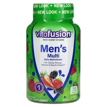 VitaFusion (비타퓨전) 남성용 완전 종합 비타민 천연 베리향 구미 젤리 70개옵션확인필수