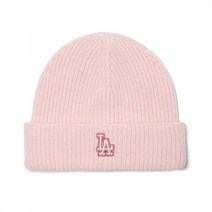 국내매장판 MLB 울 와펜 비니 털 모자 겨울 방한 동계 LA L.핑크