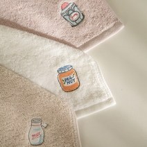키친 드로잉 자수 핸드타올, 베이지