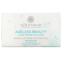 Solumeve 에이지리스 뷰티 글루코사민 액상 해양 콜라겐 관절 결합 조직 서포트 망고 사과 맛 10병 50ml (1.69fl oz)