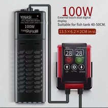 수족관온도계 새로운 수족관 잠수정 히터 물고기 탱크 LCD 디스플레이 조정 가능한 물 난방 막대 일정한 자동 온도 220V-240V 50W-1200W, AU plug adapter, 100W