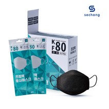 [프리텍] KF80 황사방역 마스크 대형 블랙 50매/100매, 50매