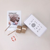 초보자용 DIY손뜨개 대바늘목도리 뜨개질패키지 [동영상포함], 샌드베이지