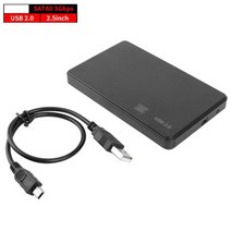 SSD 외장하드 2.5 인치 HDD SSD 케이스 sata-usb 3.0 2.0 어댑터 무료 5 6 Gbps 박스 하드 드라이브 인클로, 01 USB 2.0 SSD case, 한개옵션1
