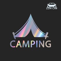 찐카 캠핑 로고 데칼스티커 ZCCP-20 /캠핑스티커 /캠퍼스티커, 레드, 소형