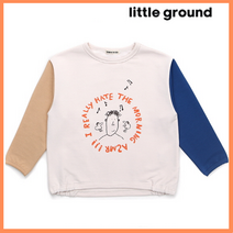 [리틀그라운드8] 데님인더박스(73111-334-04)모닝사운드블럭맨투맨 아동맨투맨 봄신상 기본티 긴팔 데일리