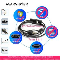 아이폰용 7mm 와이파이 내시경 카메라 HD 방수 USB 검사 IOS 안드로이드 PC 노트북, 03 7 mm 3in1 Endoscope_03 2m