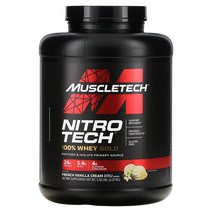 MuscleTech Nitro Tech 100 유청 골드쿠키 앤 크림 맛 907g(2lbs), 2.267kg, 프랜치 바닐라 크림