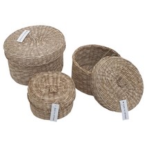 라탄 다용도 바스켓 오발 3종 세트, 3개
