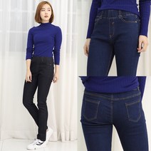 [스타일샵간지] 허리밴드 워싱 청스판 팬츠