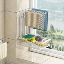 편리더함 와이드 스틸 철제 프레임 걸이 스탠드 행주걸이 수세미거치대 싱크정리, 화이트