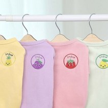 강아지옷 자수 후르츠 티셔츠 비숑 말티즈 포메 토이 푸들 S-XL, 퍼플,XL