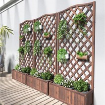PVC래티스 옥상정원 화분펜스 테라스가림막 정원 프라이버시, (걸이형)90x180x38