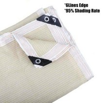 차광막 차양 그늘 95 차광 그물 HDPE 자외선 차단 모래노란색 정원 건물 쉼터 항해 발코니 Pergola 야외, 6Lines Sand Yellow+1mx2m