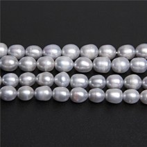 천연 감자 양식 담수 진주 비즈 라운드 타원형 회색 DIY 목걸이 팔찌 쥬얼리 만들기 과일 구슬