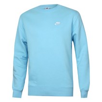 나이키 스몰로고 남자 여성 기모 맨투맨 긴팔티셔츠 라이트블루 BV2662-499