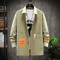 남성케쥬얼셔츠 긴 소매 트렌드 캐쥬얼 봄코트 순면 코튼 카고 와이셔츠 3885799362