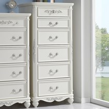 가구대장 클라라 W650 크림 화이트엔틱 6단 서랍장 CL-35, 단품