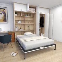 붙박이침대 좁은방침대 사무실침대 벽장형침대 세로형, 수직 플립 1.8x1.9m