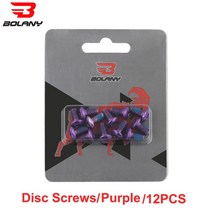 브레이크커버 4P 브레이크 패드 커버 라이닝 Bolany 12Pcs 자전거 브레이크 디스크 나사 볼트 로터 교체 사, 04 Purple 12pcs