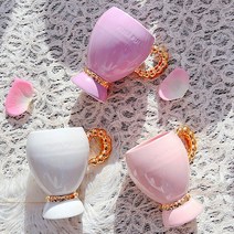 푸에르푸엘라 24k 프리미엄 골드 머그컵 375ml, 핑크