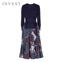 [인베스트] 니트배색나염플리츠원피스_V2S1OP3001