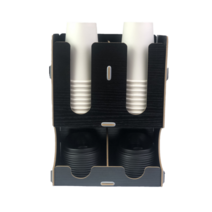 홈카페 종이컵 수납함 카페 종이컵 다용도 수납 블랙 브라운 2칸