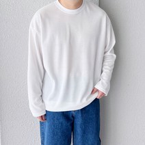 코튼 [M-3XL] 15컬러 빅사이즈 남자 오버핏 스판 특양면 라운드 무지 긴팔 티셔츠