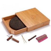 서랍형 보이차 보관함 보이차칼 보이차함 원형케이스 찻잔 다도용품, 2