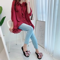 젤리나 ge3080 화려한 여름 푹신 빅리본 슬리퍼